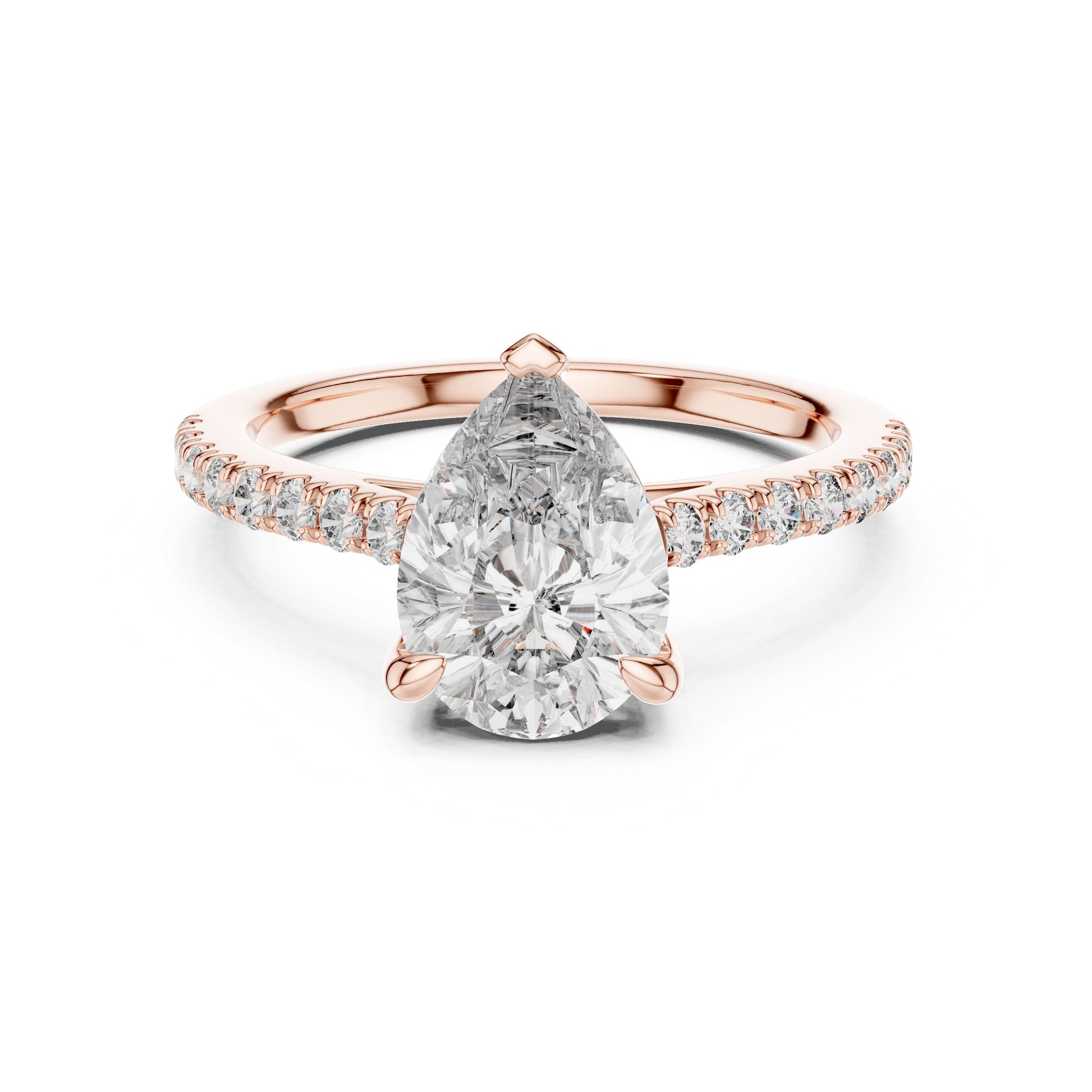 Round Side Stone Lab Grown Diamond Ring