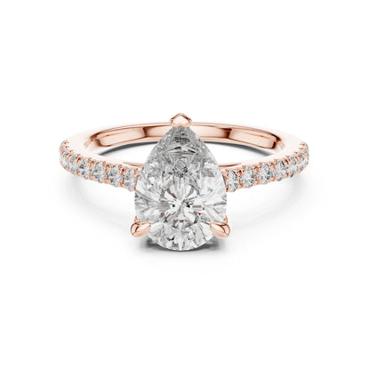 Round Side Stone Lab Grown Diamond Ring