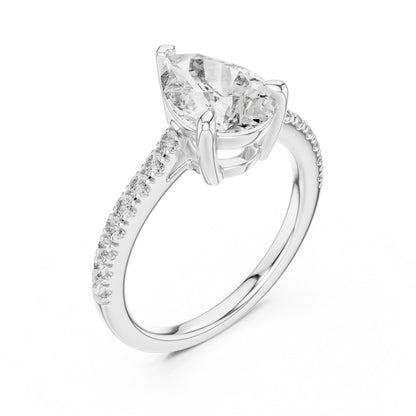 Round Side Stone Lab Grown Diamond Ring