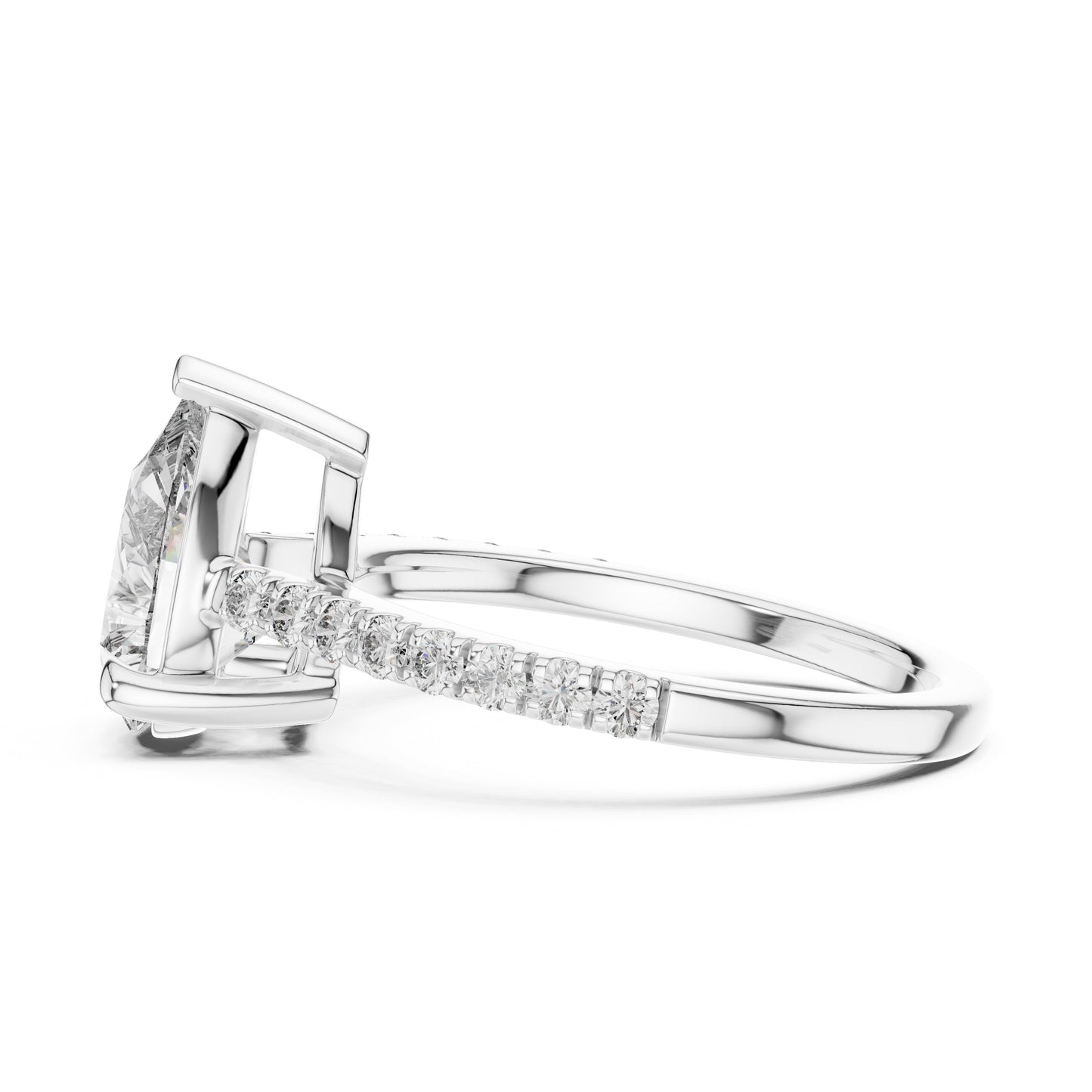 Round Side Stone Lab Grown Diamond Ring