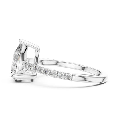 Round Side Stone Lab Grown Diamond Ring