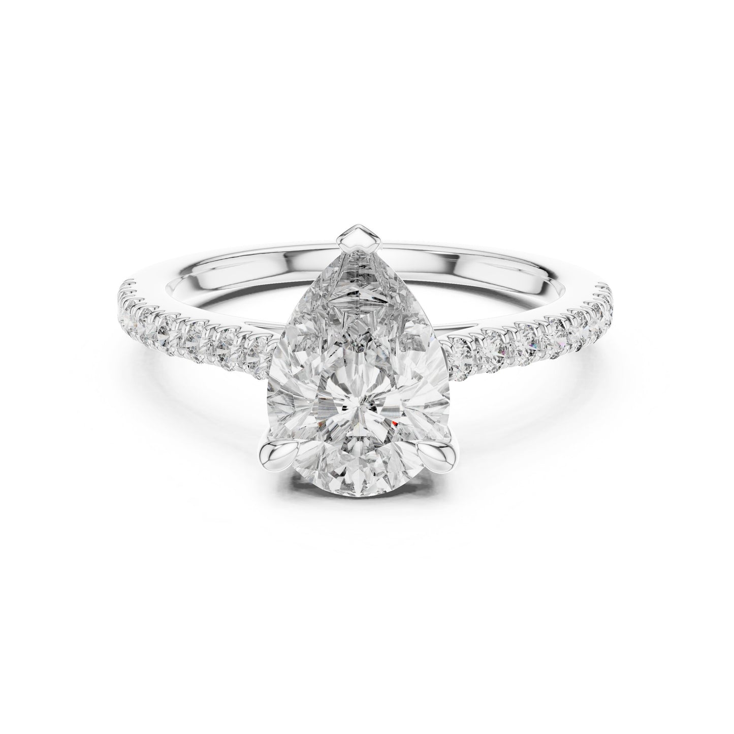 Round Side Stone Lab Grown Diamond Ring