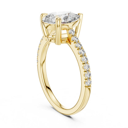 Round Side Stone Lab Grown Diamond Ring