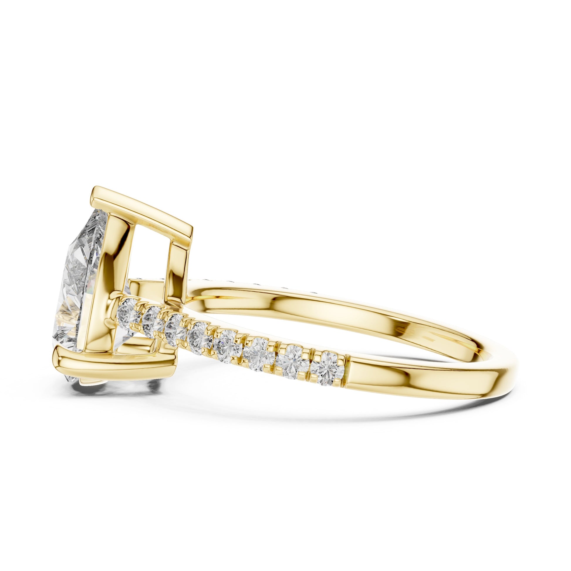 Round Side Stone Lab Grown Diamond Ring
