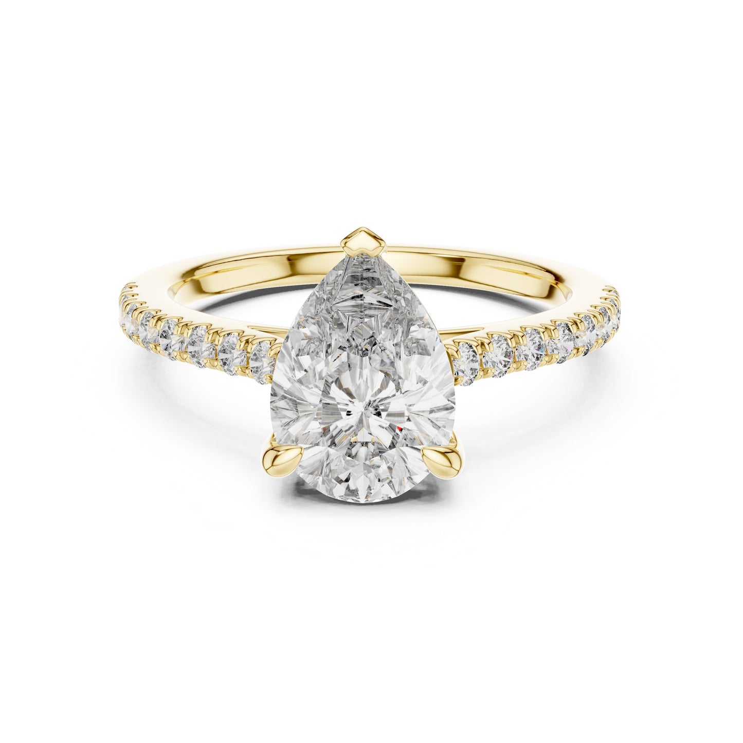 Round Side Stone Lab Grown Diamond Ring