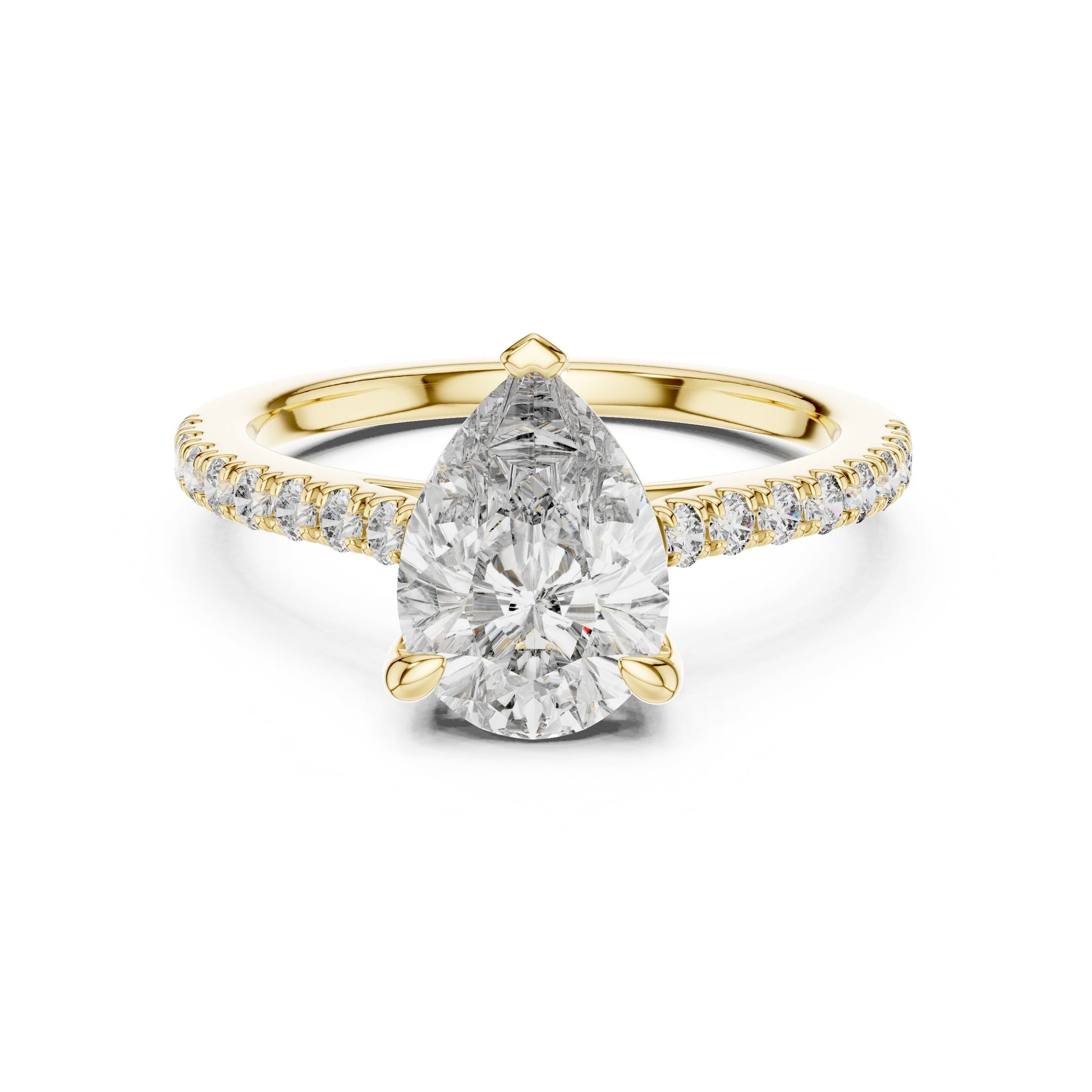 Round Side Stone Lab Grown Diamond Ring