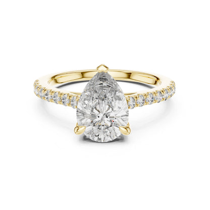 Round Side Stone Lab Grown Diamond Ring