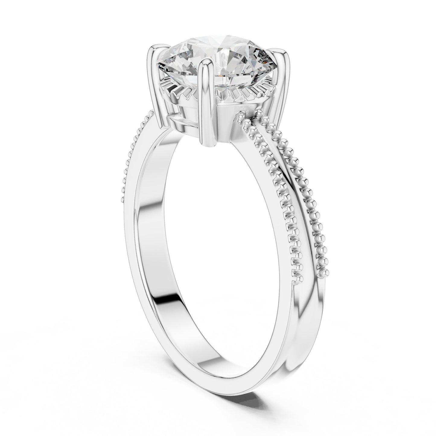 Round Solitaire Lab Grown Diamond Ring