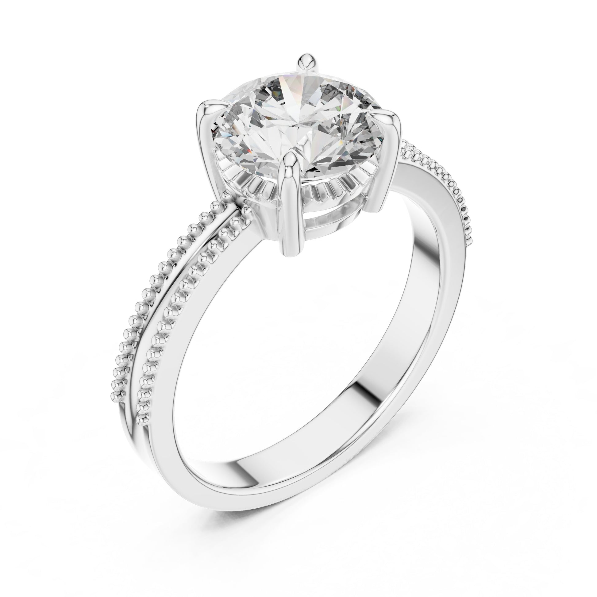 Round Solitaire Lab Grown Diamond Ring