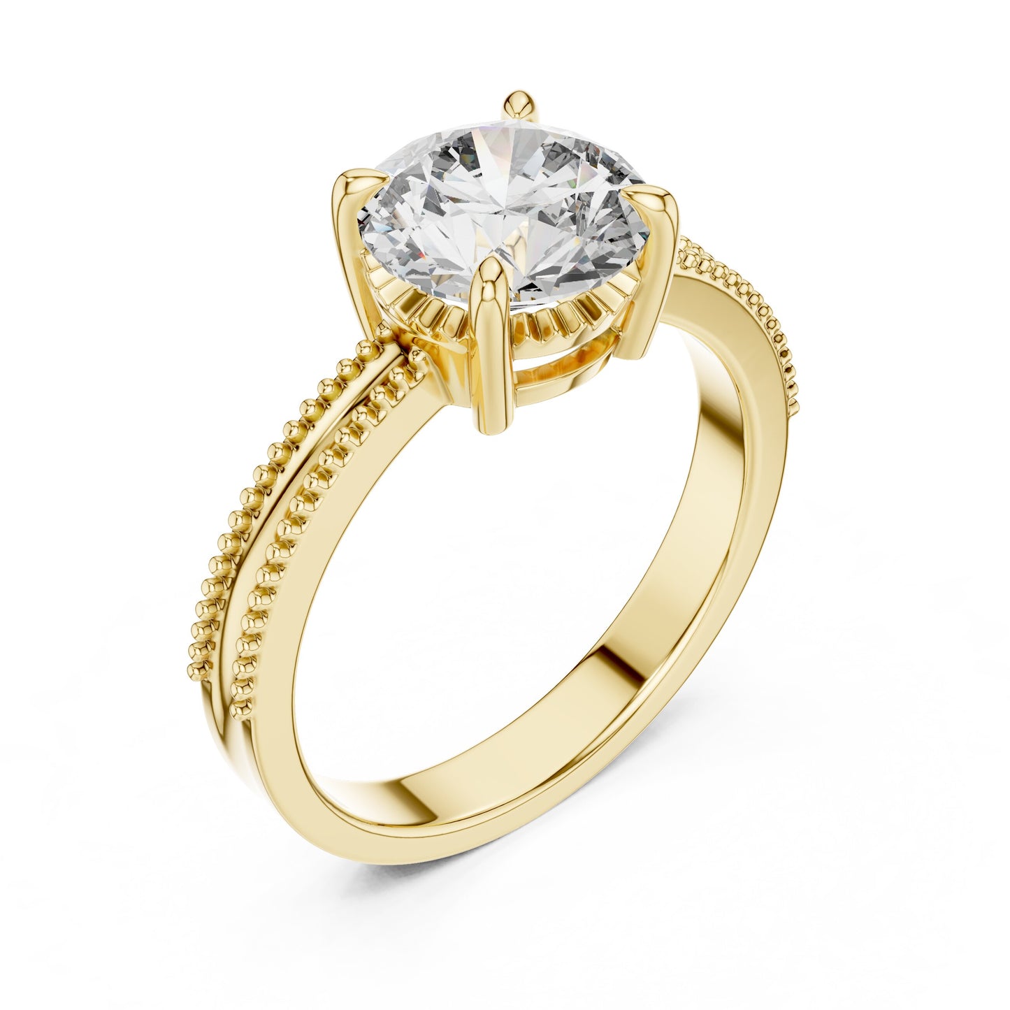 Round Solitaire Lab Grown Diamond Ring