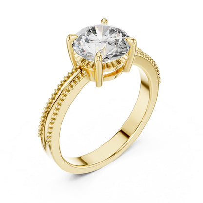 Round Solitaire Lab Grown Diamond Ring