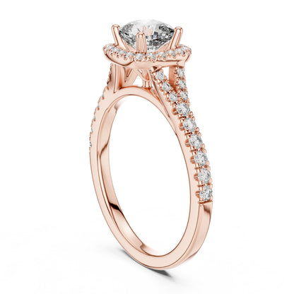 Round Halo Lab Grown Diamond Ring
