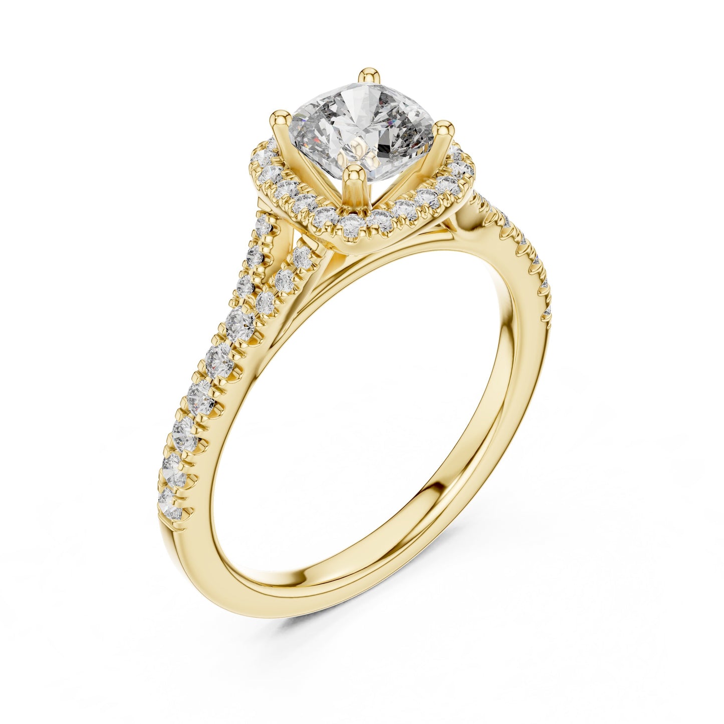 Round Halo Lab Grown Diamond Ring