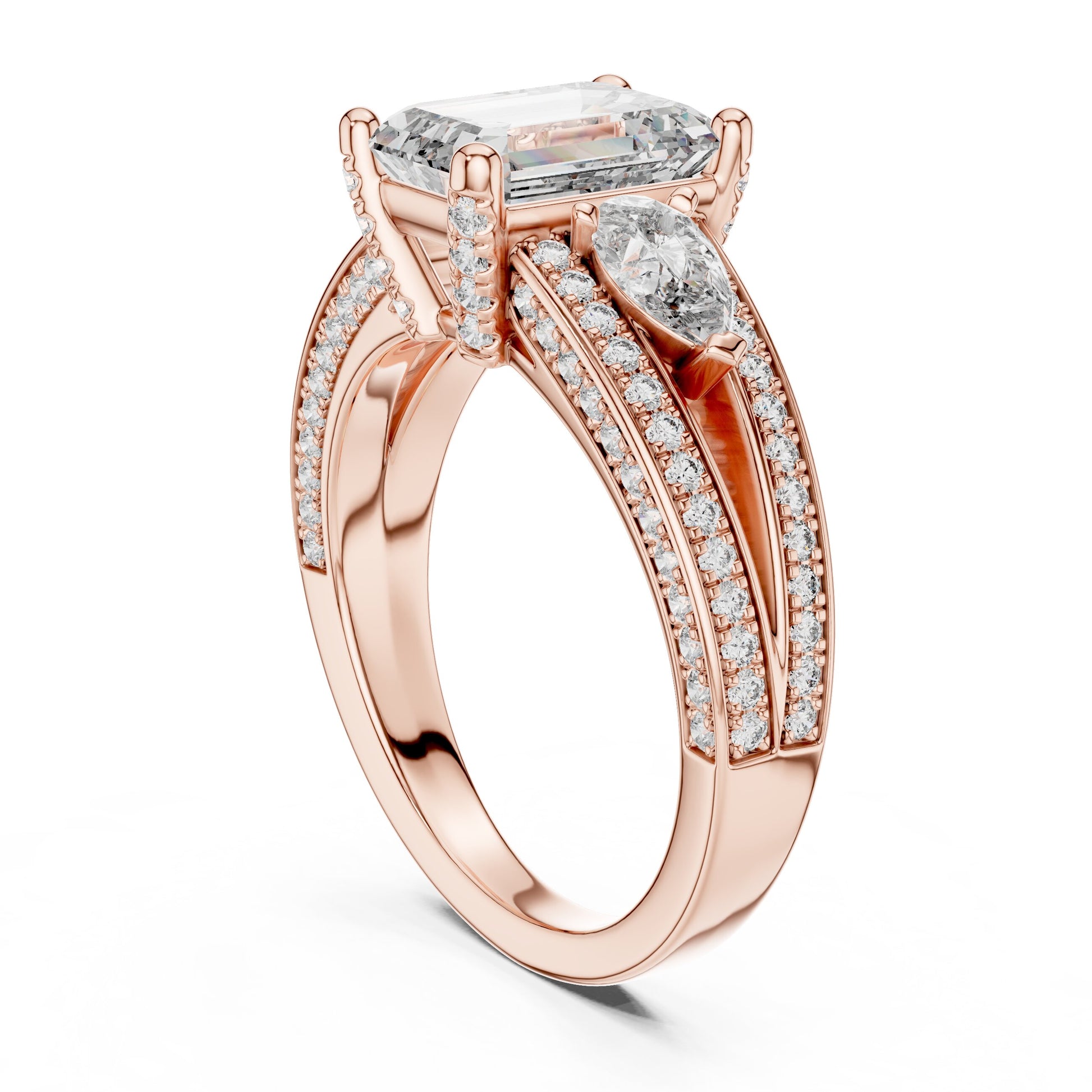Mixed Shape Lab Grown Diamond Halo Ring