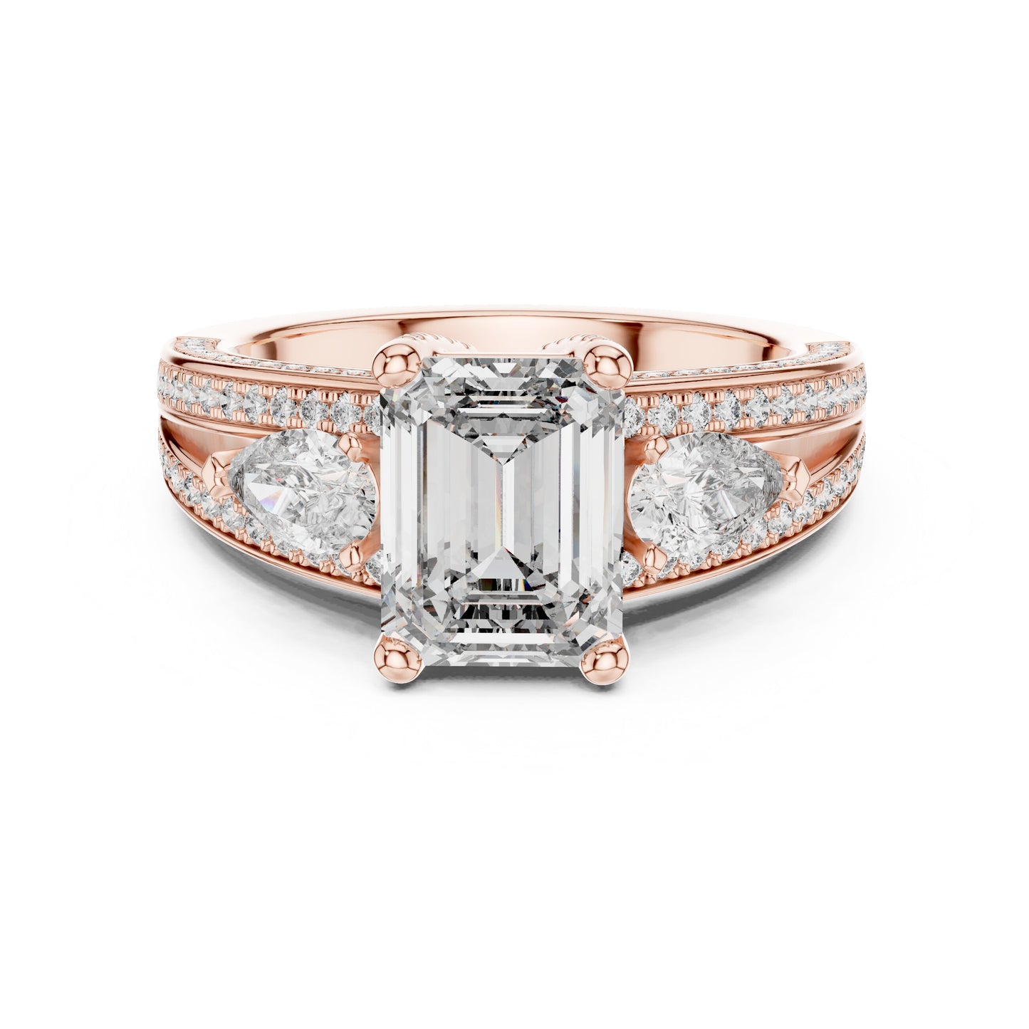Mixed Shape Lab Grown Diamond Halo Ring