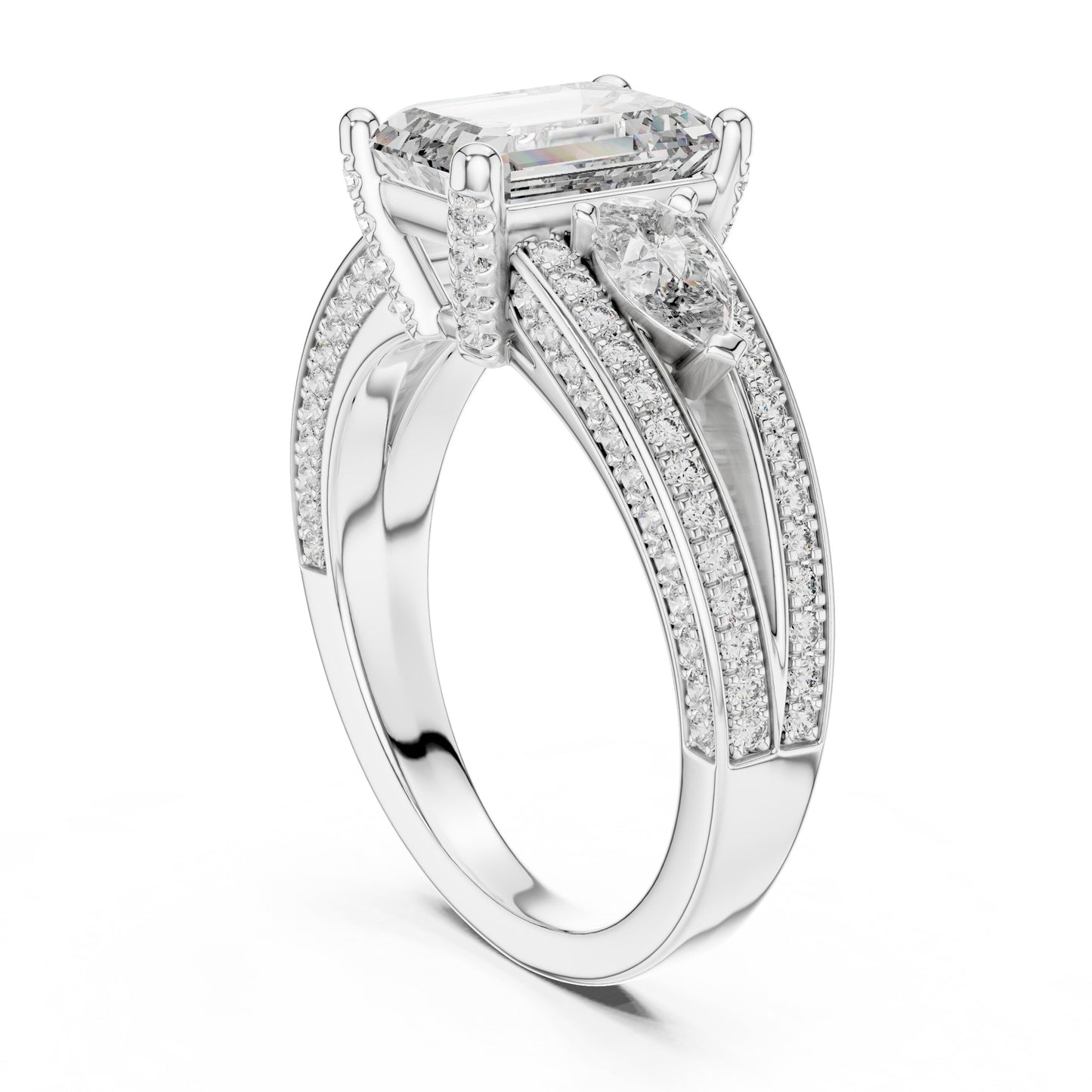 Mixed Shape Lab Grown Diamond Halo Ring