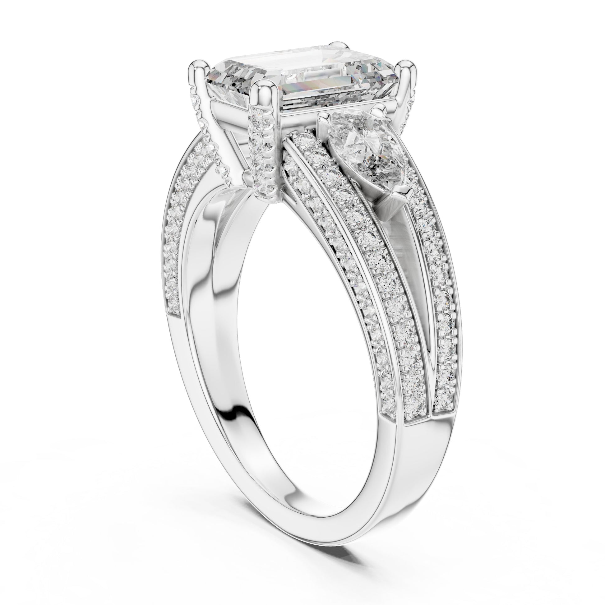 Mixed Shape Lab Grown Diamond Halo Ring