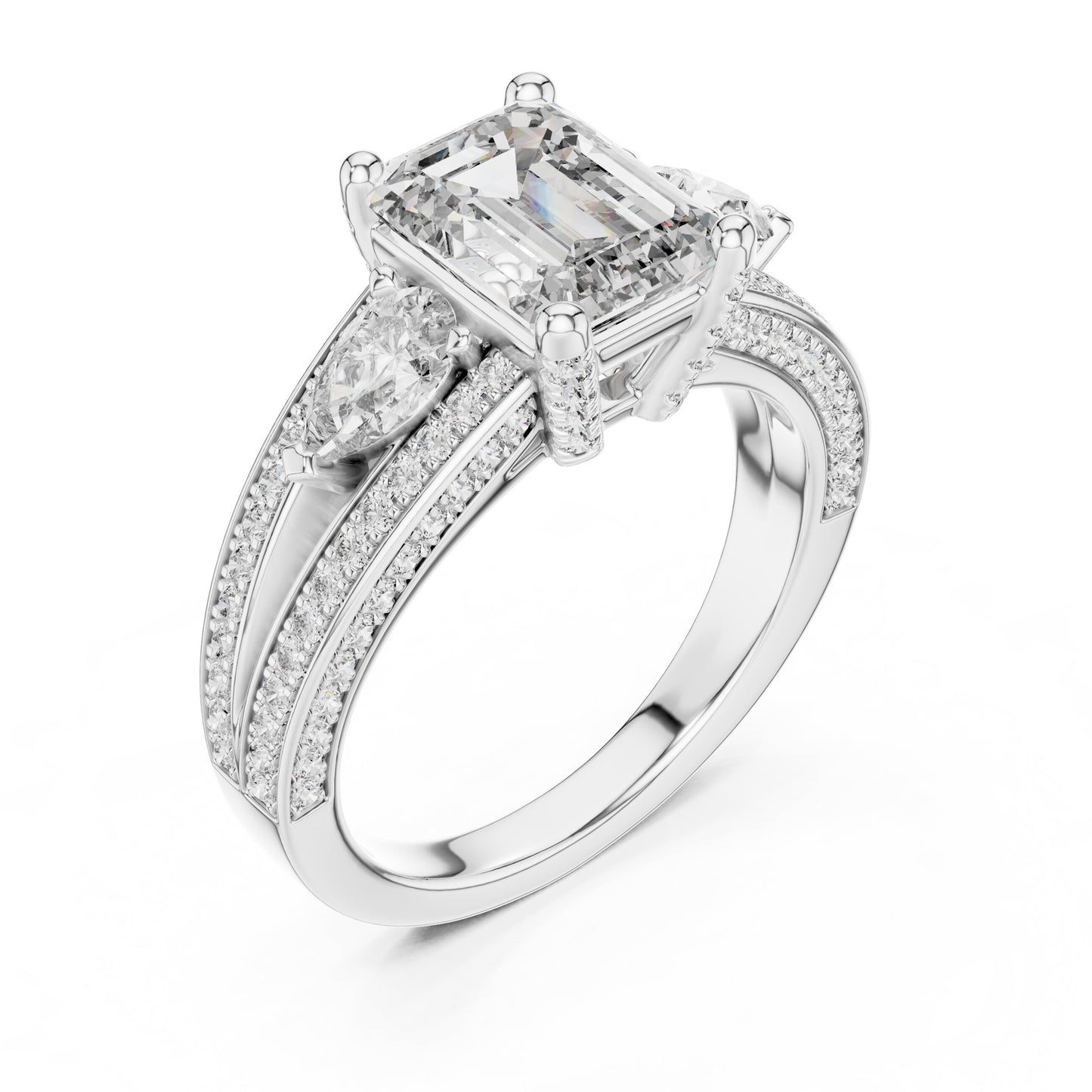 Mixed Shape Lab Grown Diamond Halo Ring