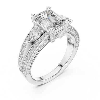 Mixed Shape Lab Grown Diamond Halo Ring