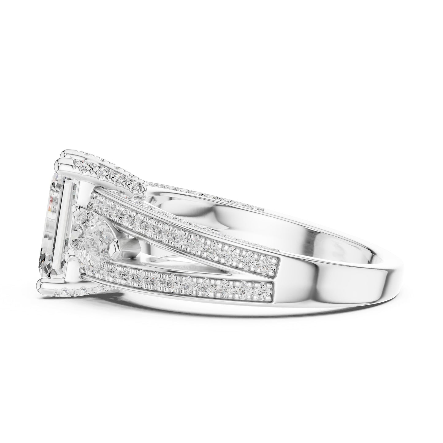 Mixed Shape Lab Grown Diamond Halo Ring