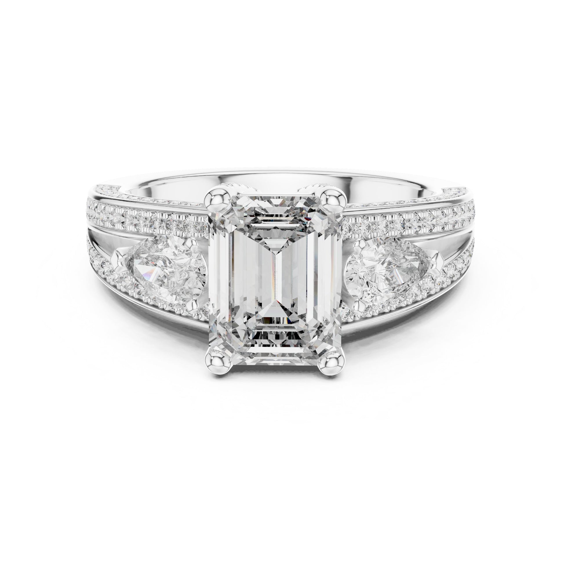 Mixed Shape Lab Grown Diamond Halo Ring