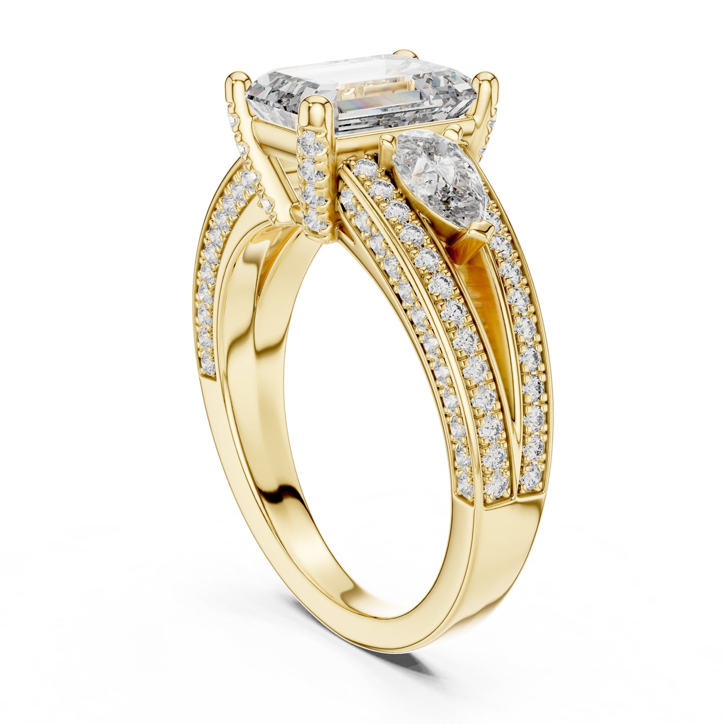 Mixed Shape Lab Grown Diamond Halo Ring