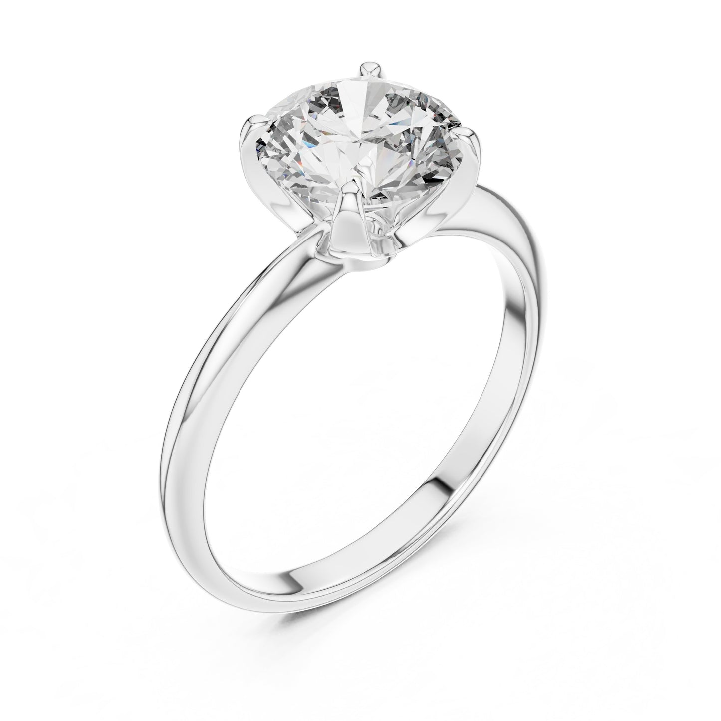 Round Solitaire Lab Grown Diamond Ring