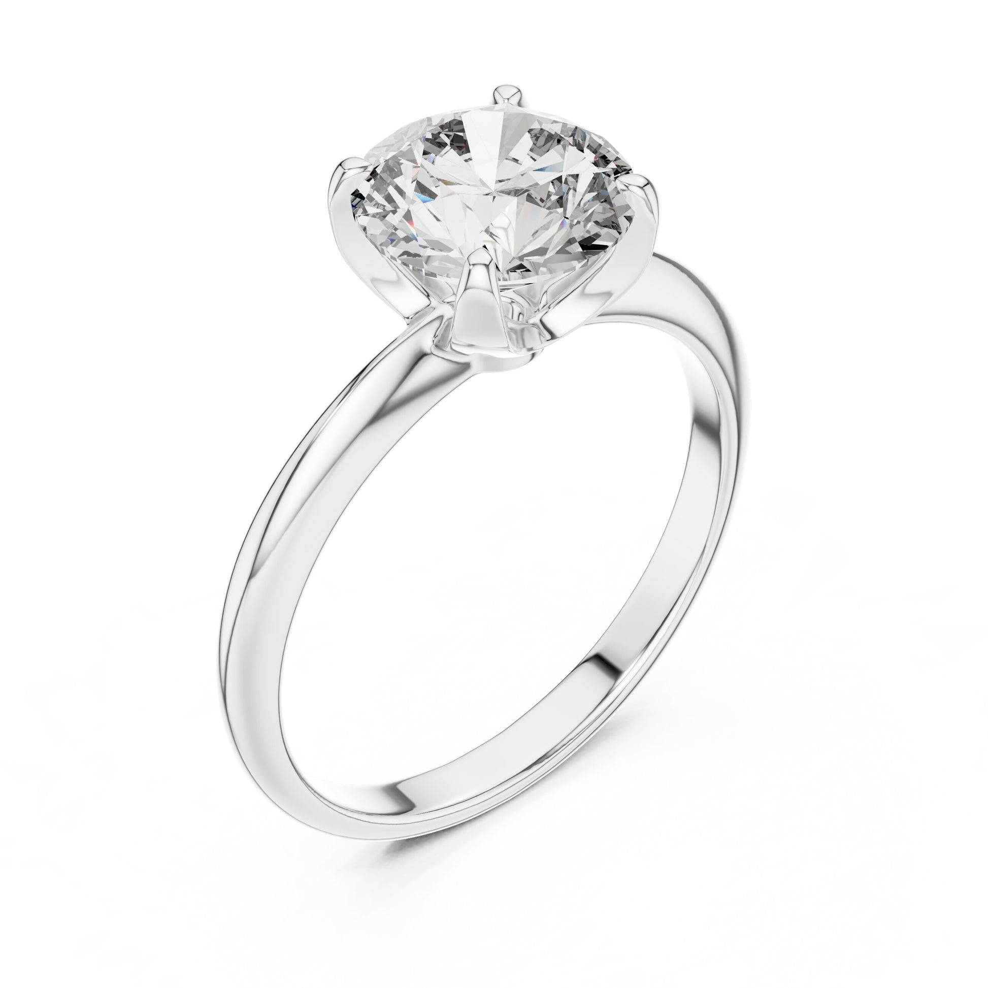 Round Solitaire Lab Grown Diamond Ring