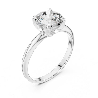 Round Solitaire Lab Grown Diamond Ring