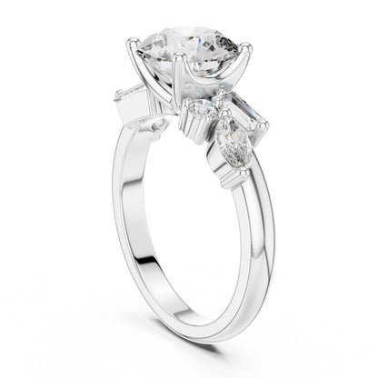 Mixed Shape Lab Grown Diamond Side Stone Ring