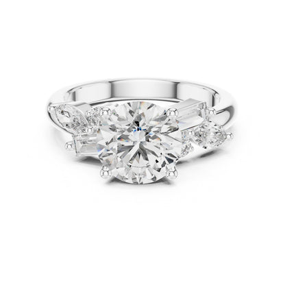 Mixed Shape Lab Grown Diamond Side Stone Ring