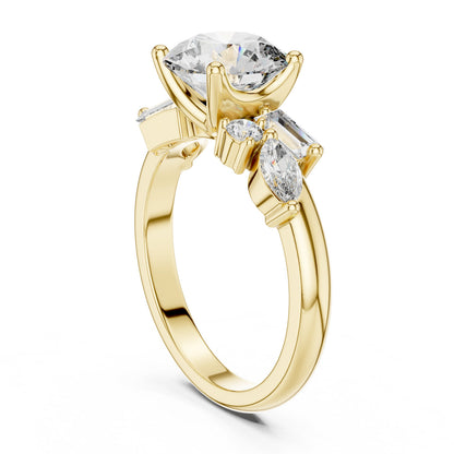 Mixed Shape Lab Grown Diamond Side Stone Ring