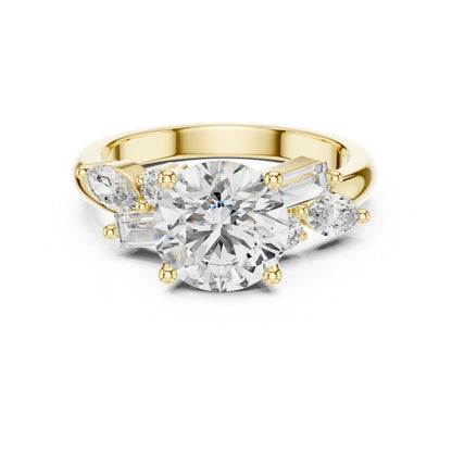 Mixed Shape Lab Grown Diamond Side Stone Ring