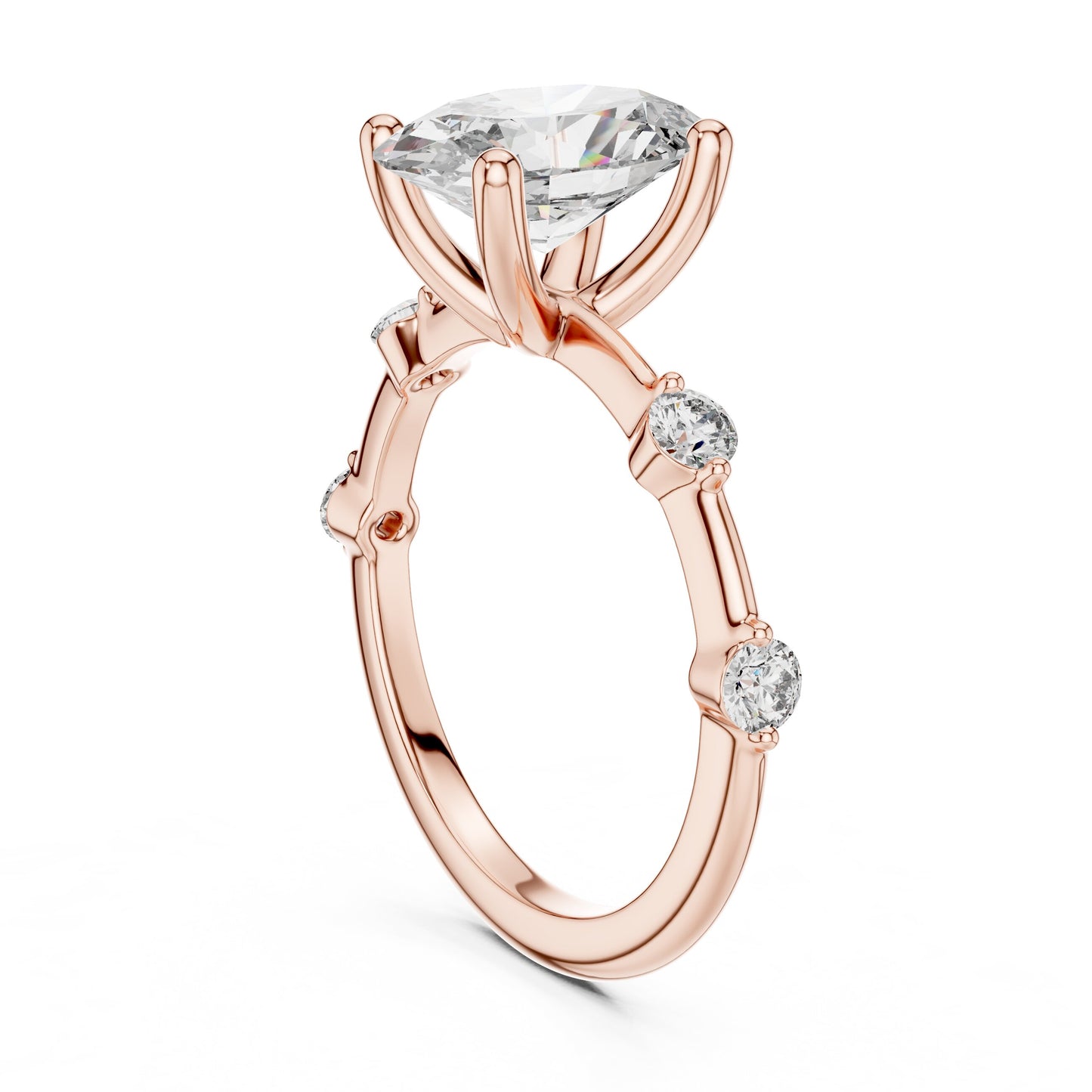 Mixed Shape Lab Grown Diamond Side Stone Ring