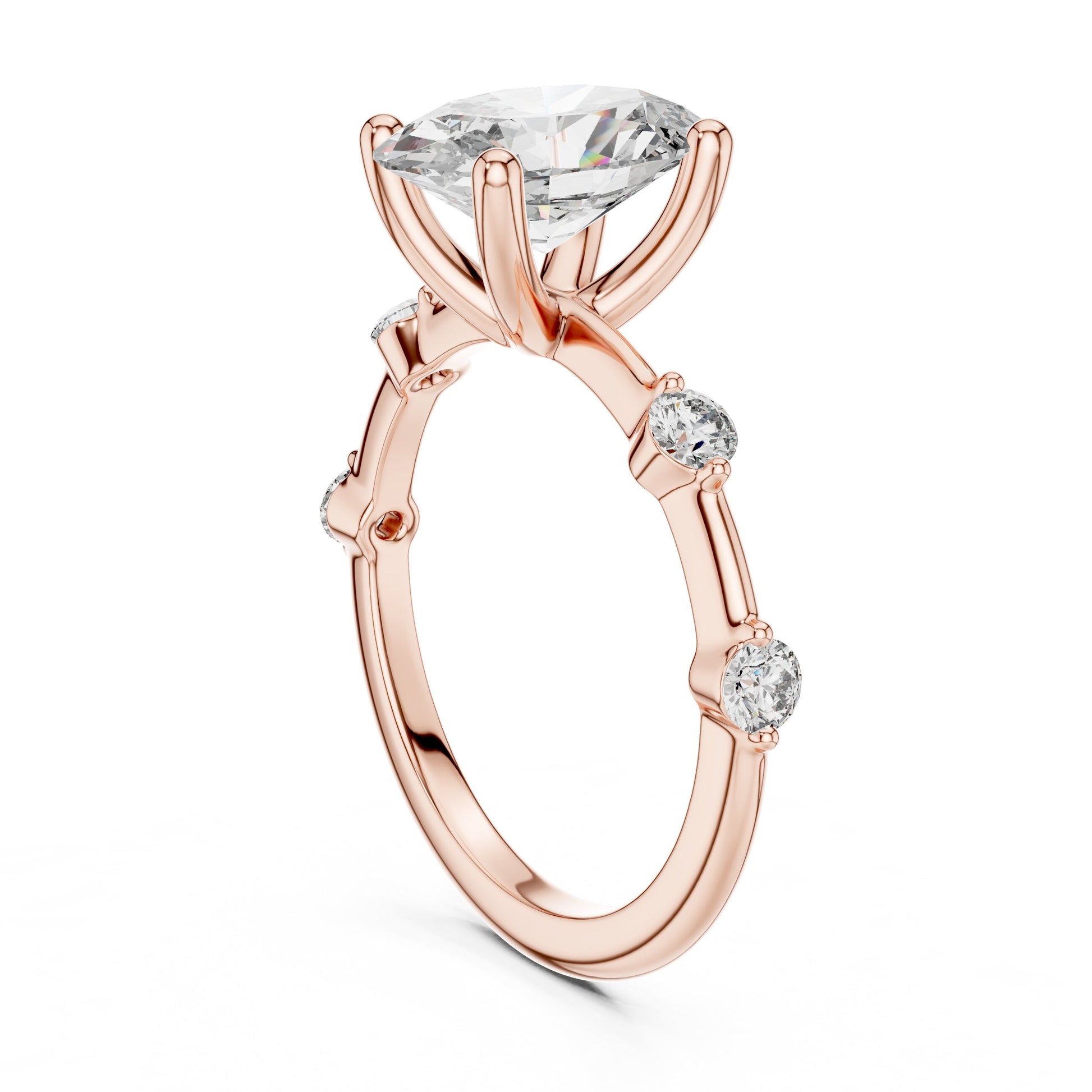 Mixed Shape Lab Grown Diamond Side Stone Ring