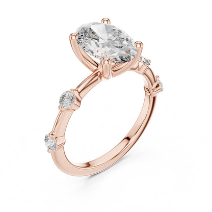 Mixed Shape Lab Grown Diamond Side Stone Ring
