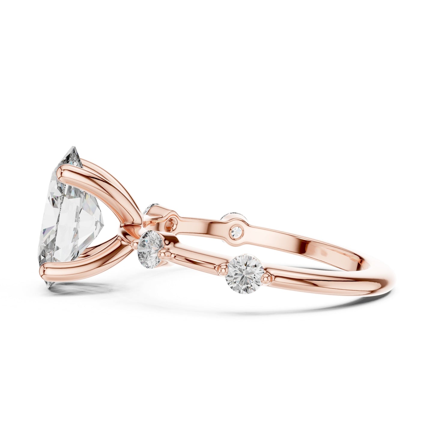 Mixed Shape Lab Grown Diamond Side Stone Ring
