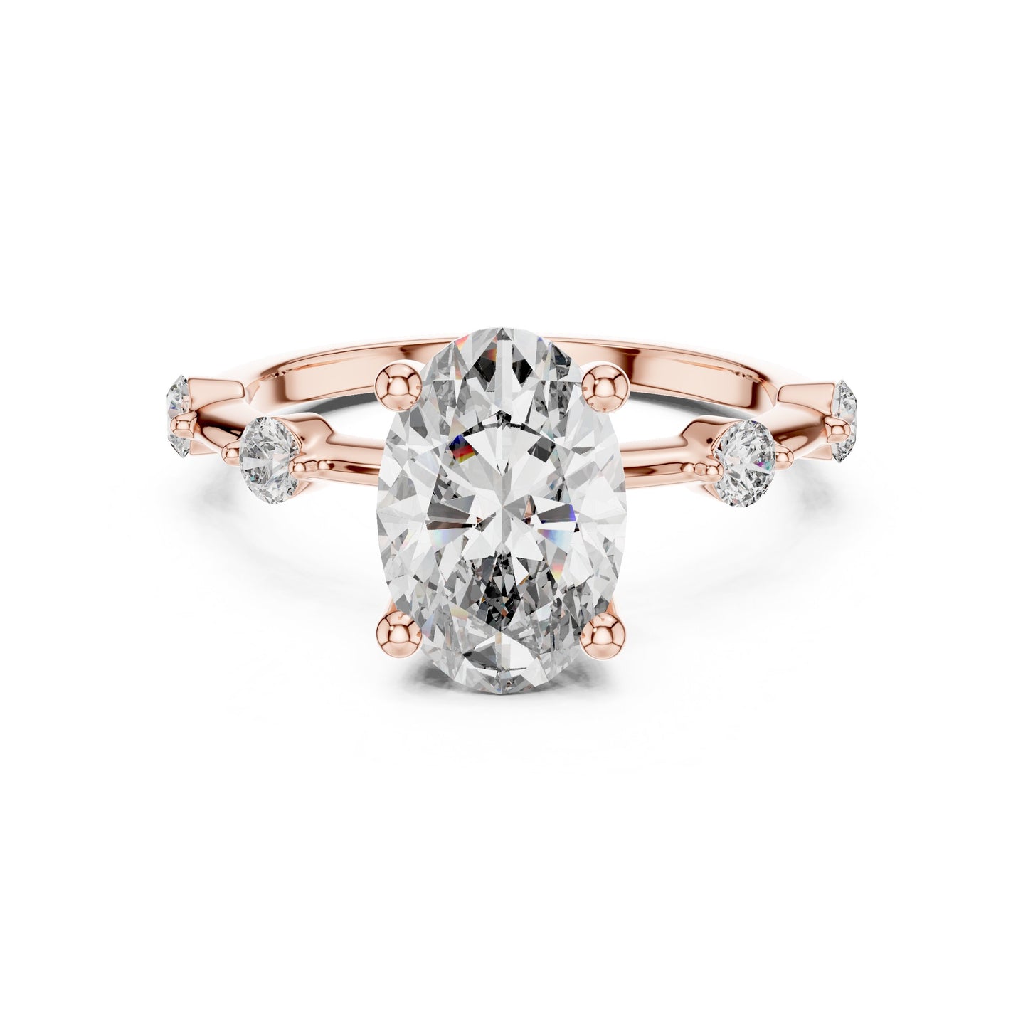 Mixed Shape Lab Grown Diamond Side Stone Ring
