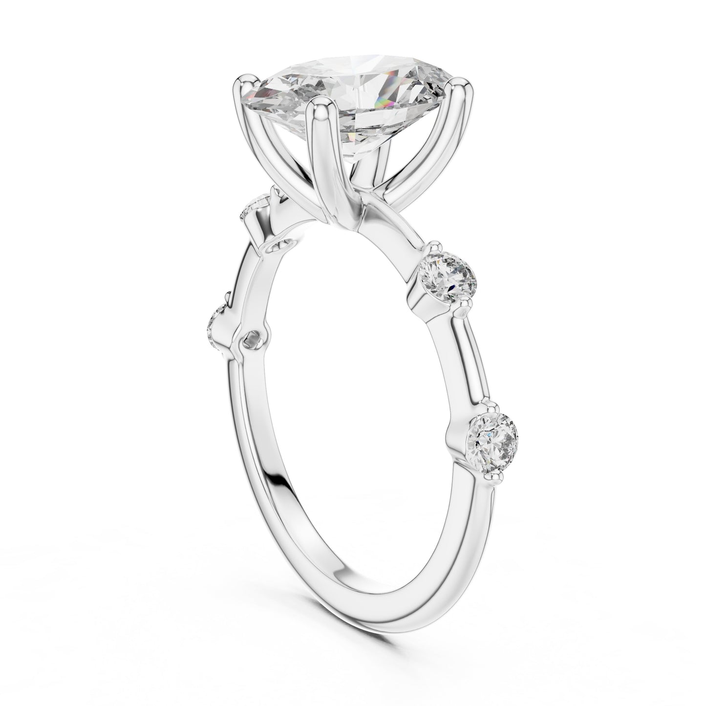 Mixed Shape Lab Grown Diamond Side Stone Ring