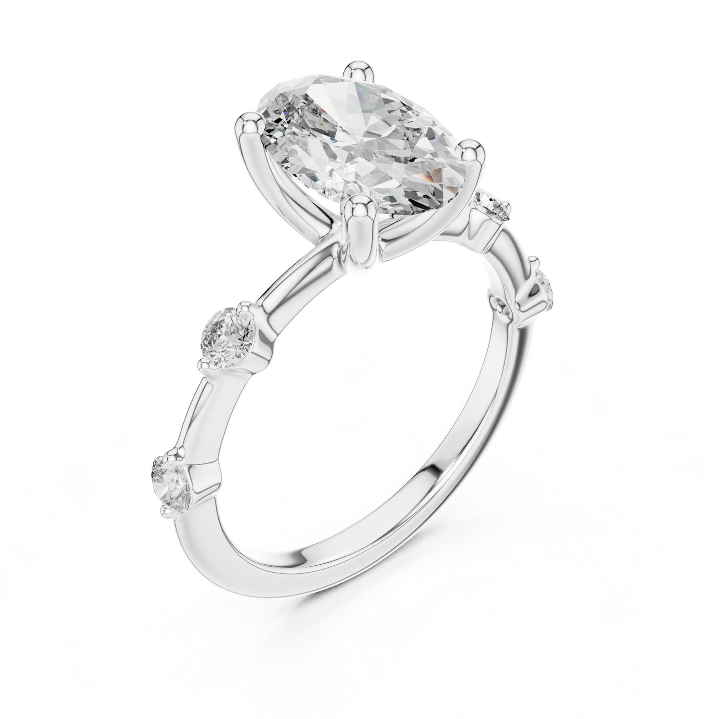 Mixed Shape Lab Grown Diamond Side Stone Ring