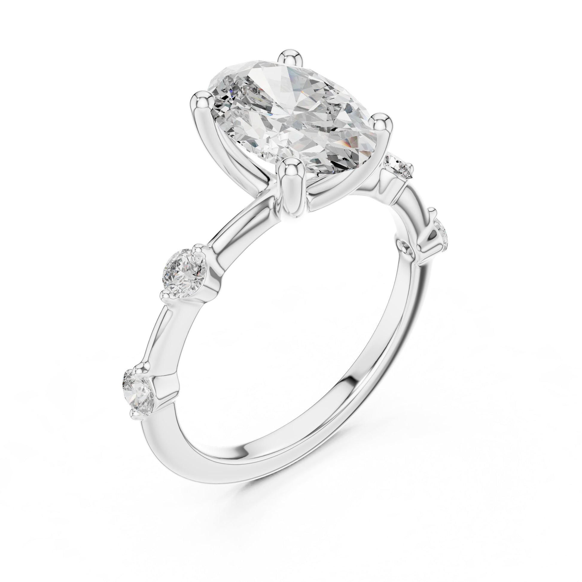 Mixed Shape Lab Grown Diamond Side Stone Ring