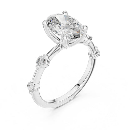 Mixed Shape Lab Grown Diamond Side Stone Ring