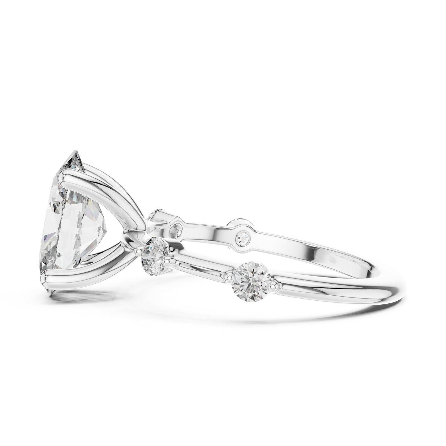 Mixed Shape Lab Grown Diamond Side Stone Ring