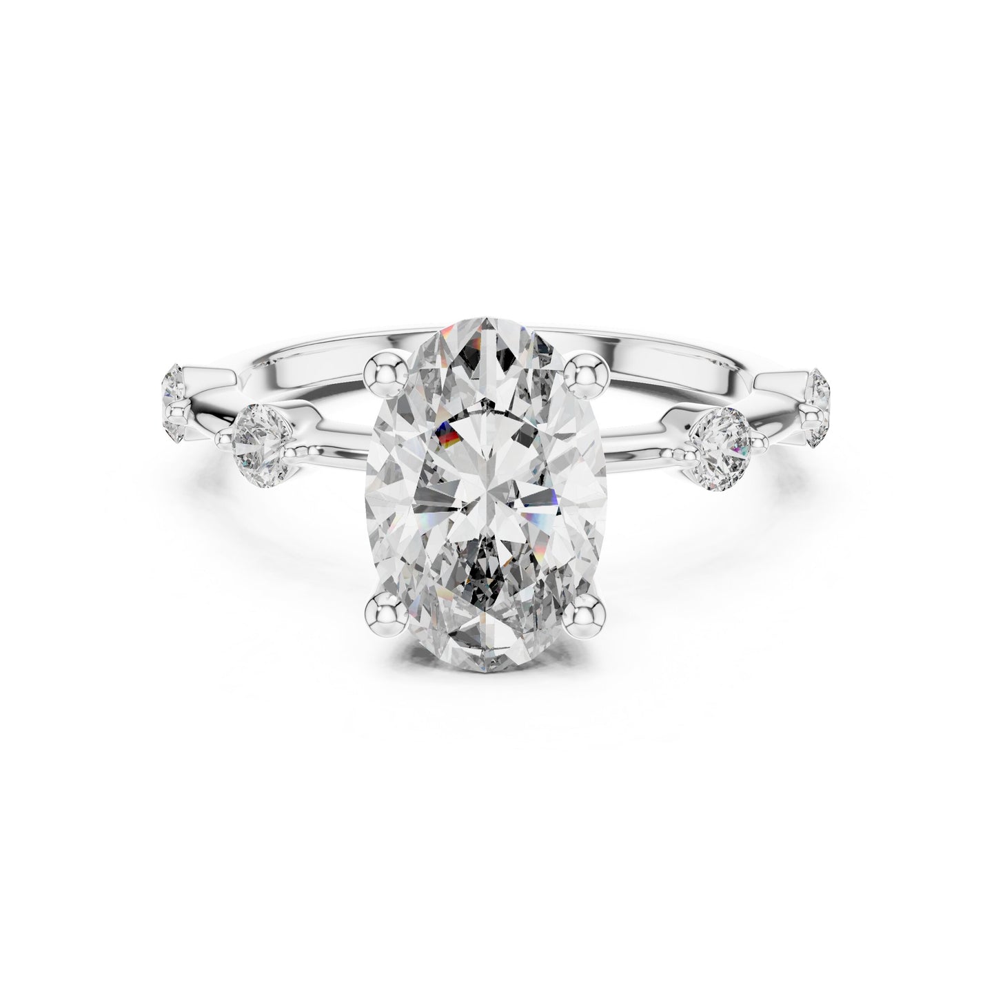 Mixed Shape Lab Grown Diamond Side Stone Ring