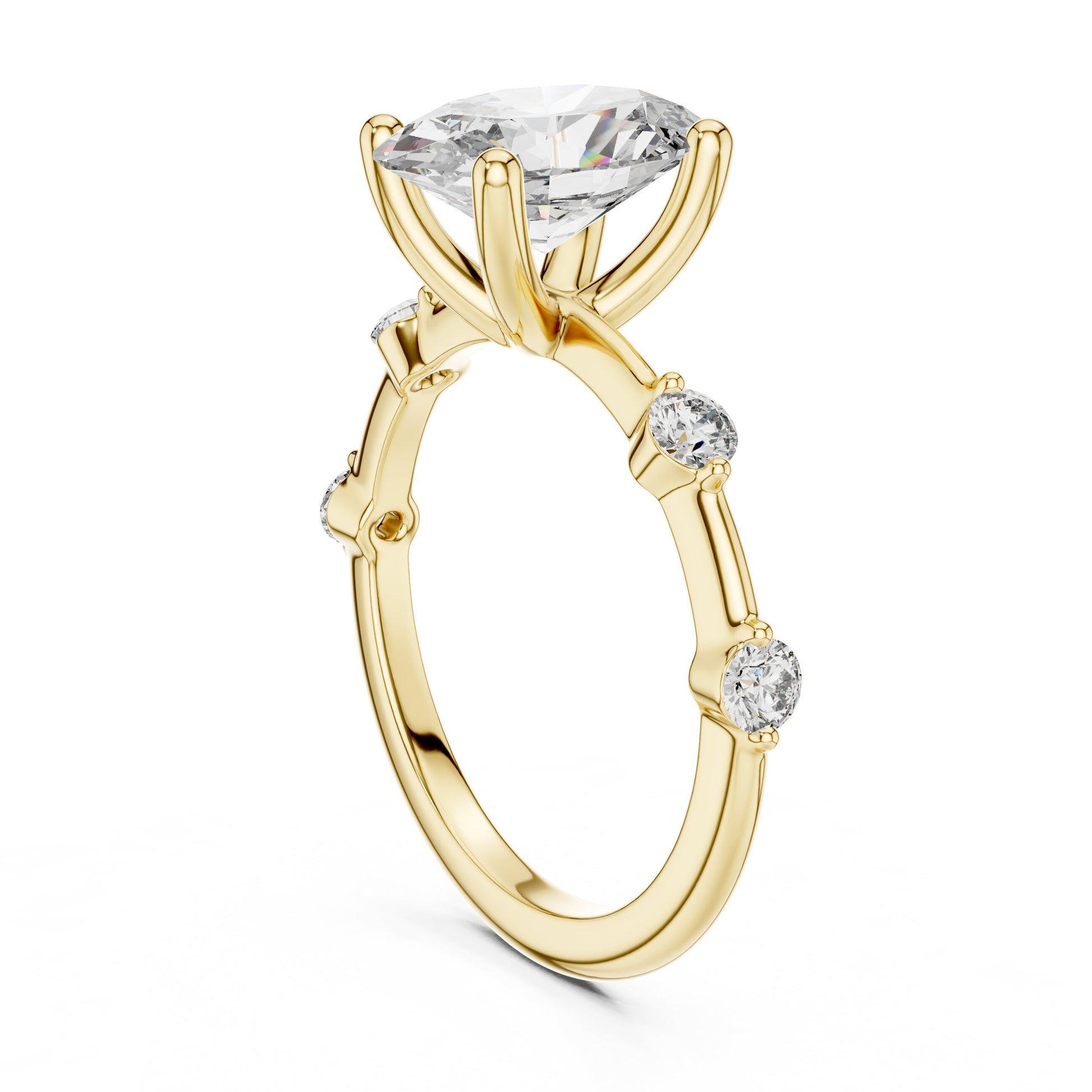 Mixed Shape Lab Grown Diamond Side Stone Ring