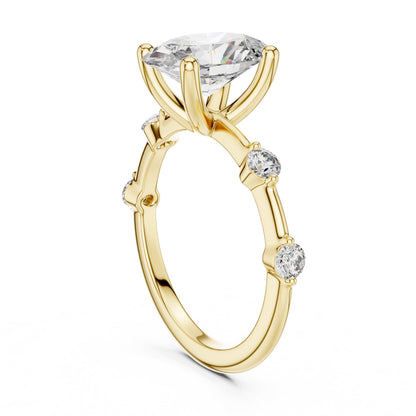 Mixed Shape Lab Grown Diamond Side Stone Ring