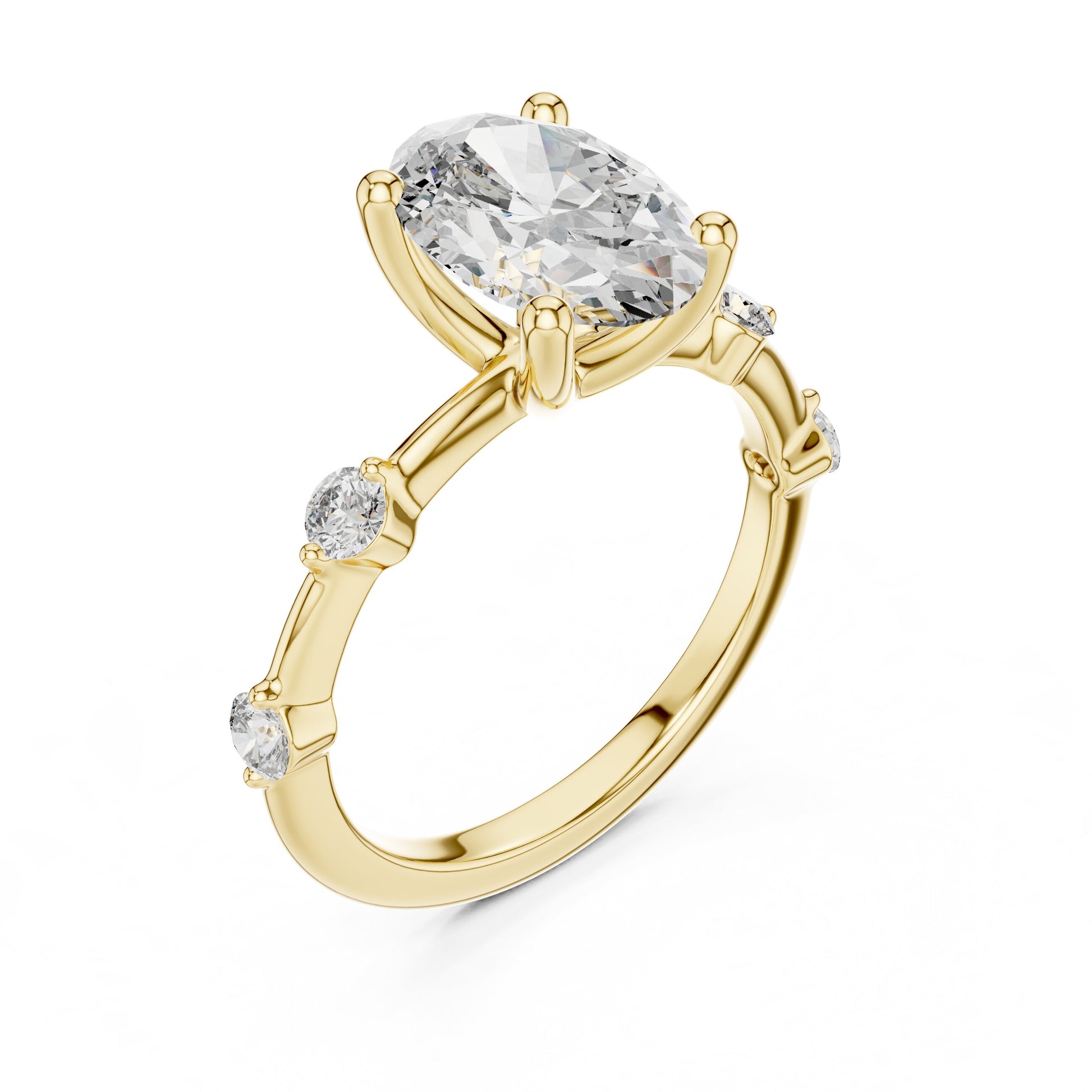 Mixed Shape Lab Grown Diamond Side Stone Ring
