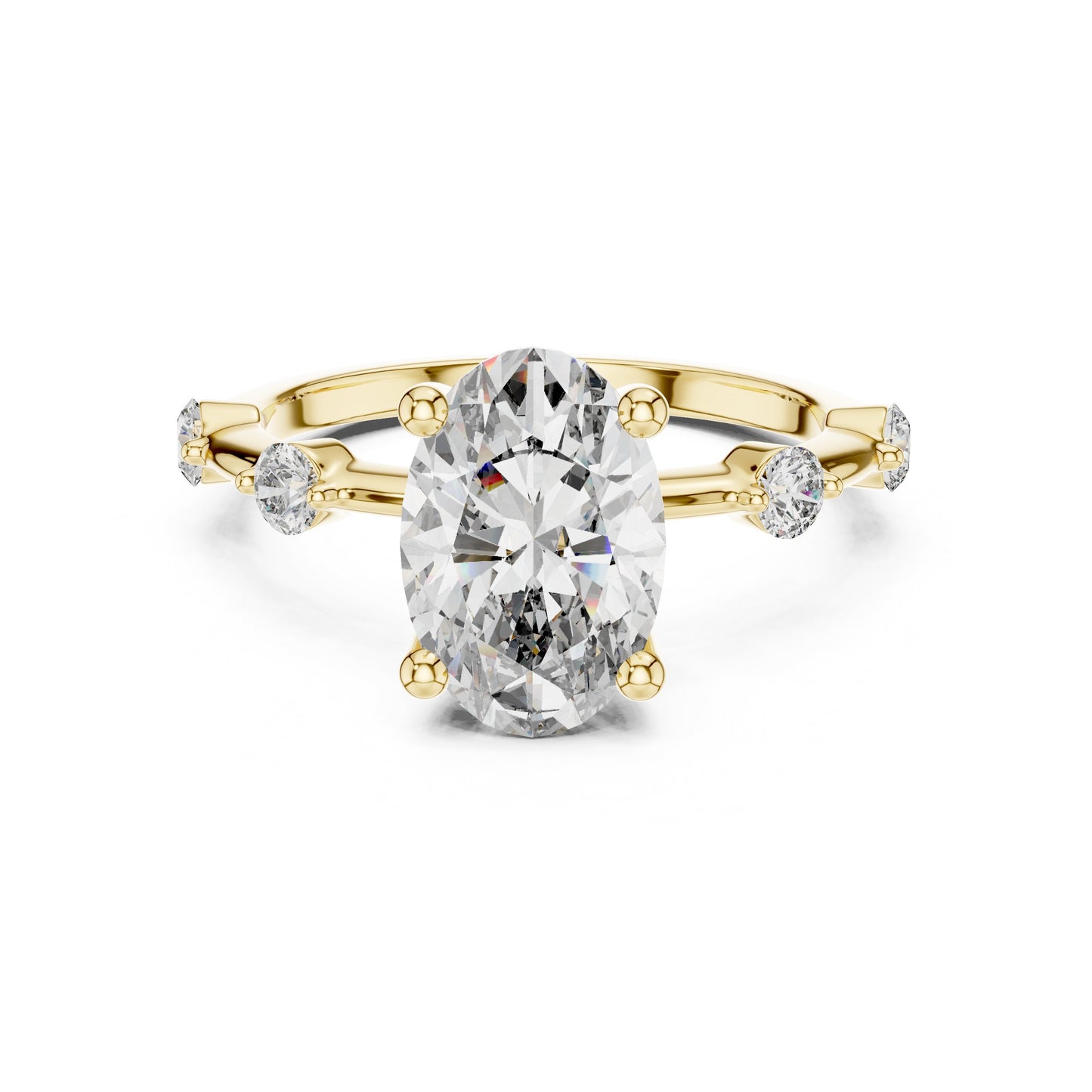 Mixed Shape Lab Grown Diamond Side Stone Ring