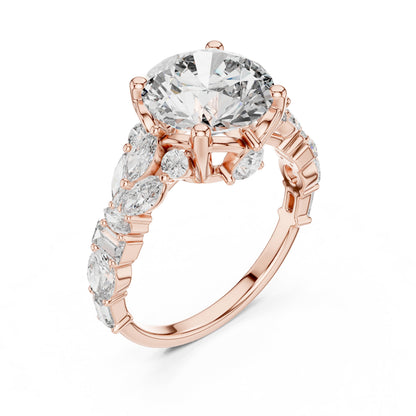 Mixed Shape Lab Grown Diamond Side Stone Ring