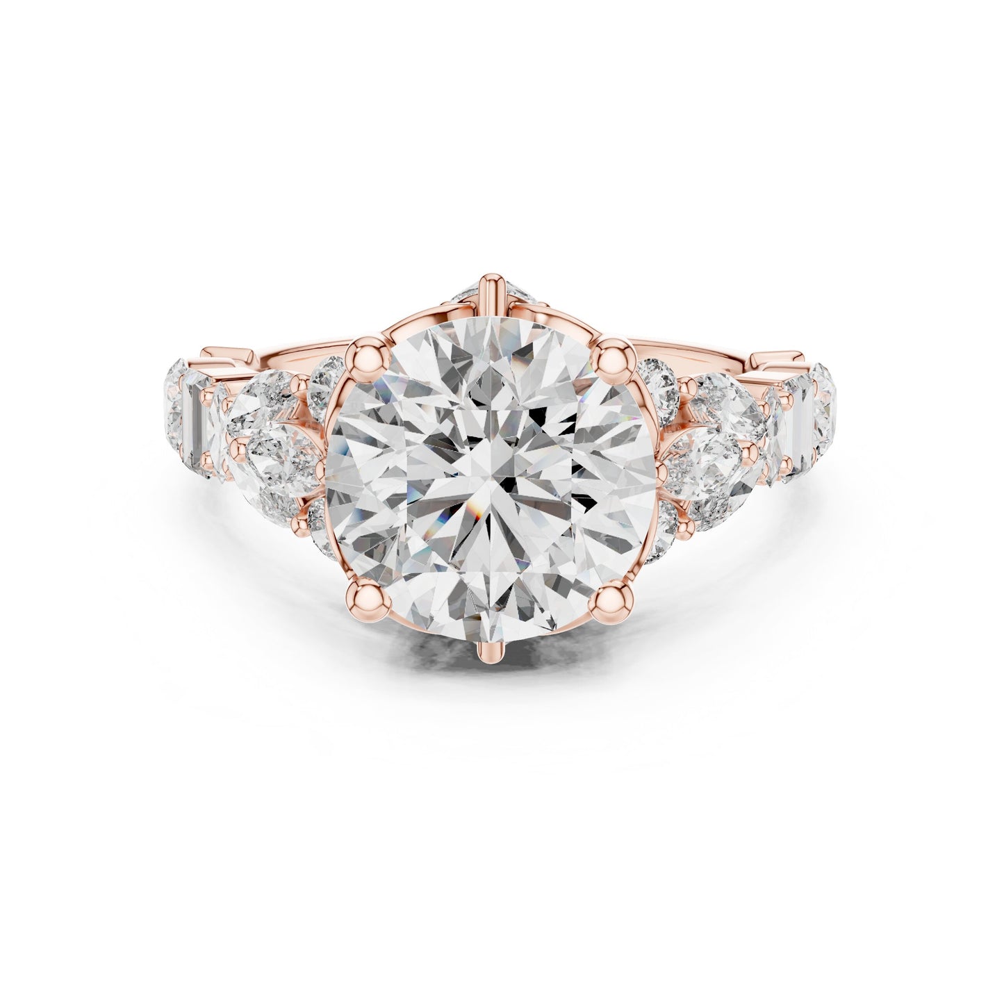 Mixed Shape Lab Grown Diamond Side Stone Ring